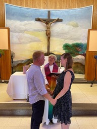 Segnung der Eheleute Mehlert im Gottesdienst am 05.05.24 in Playa Blanca mit anschließendem Sektempfang 2